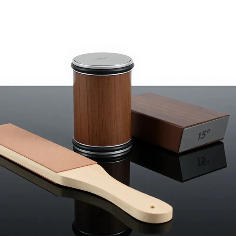 Affûteur de couteaux avec cuir de polissage pour entretien du tranchant