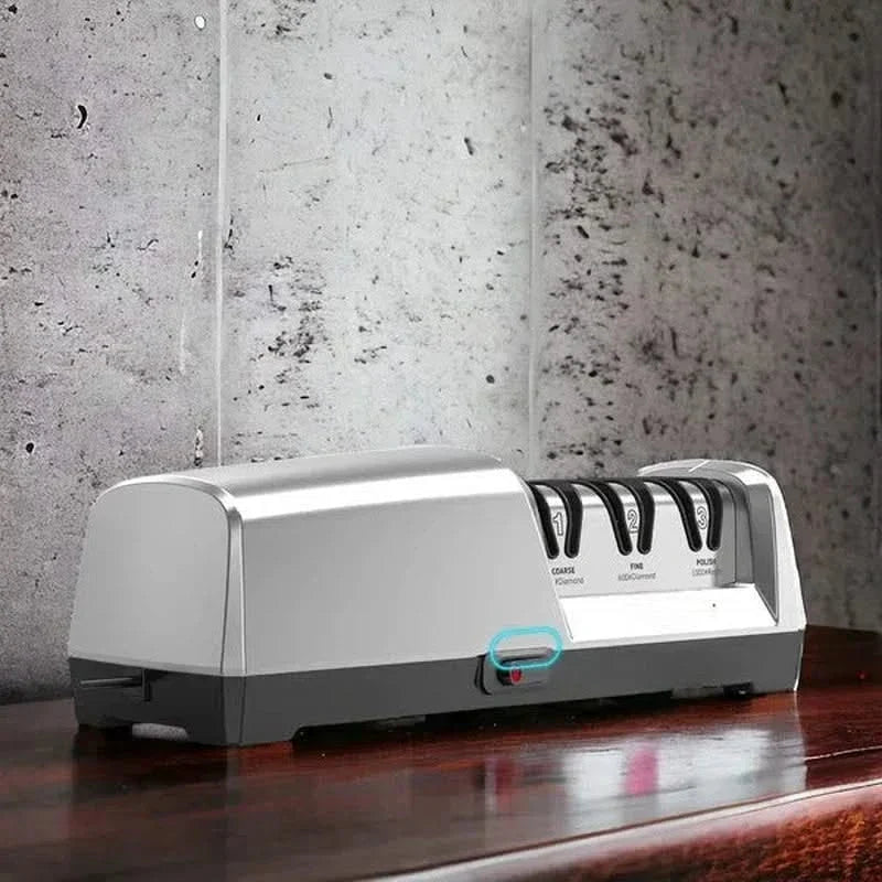 Aiguiseur de couteaux électrique professionnel avec plusieurs étapes d’affûtage